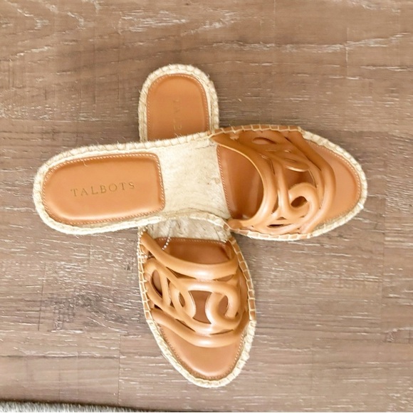 Talbots ILYSSA LINKS NAPPA ESPADRILLE SLIDES 9M Material: 100% Leather - Picture 5 of 6